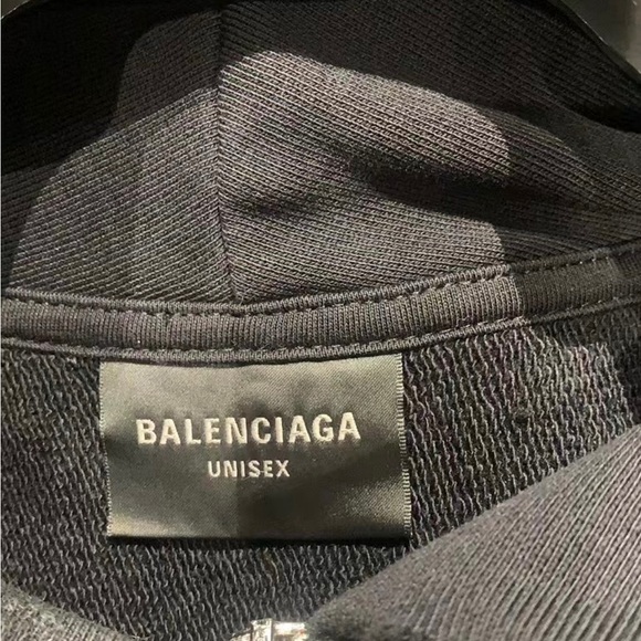 Balenciaga Gaffer Mud Distressed Zip Up Hoodie Mediun - Picture 4 of 8